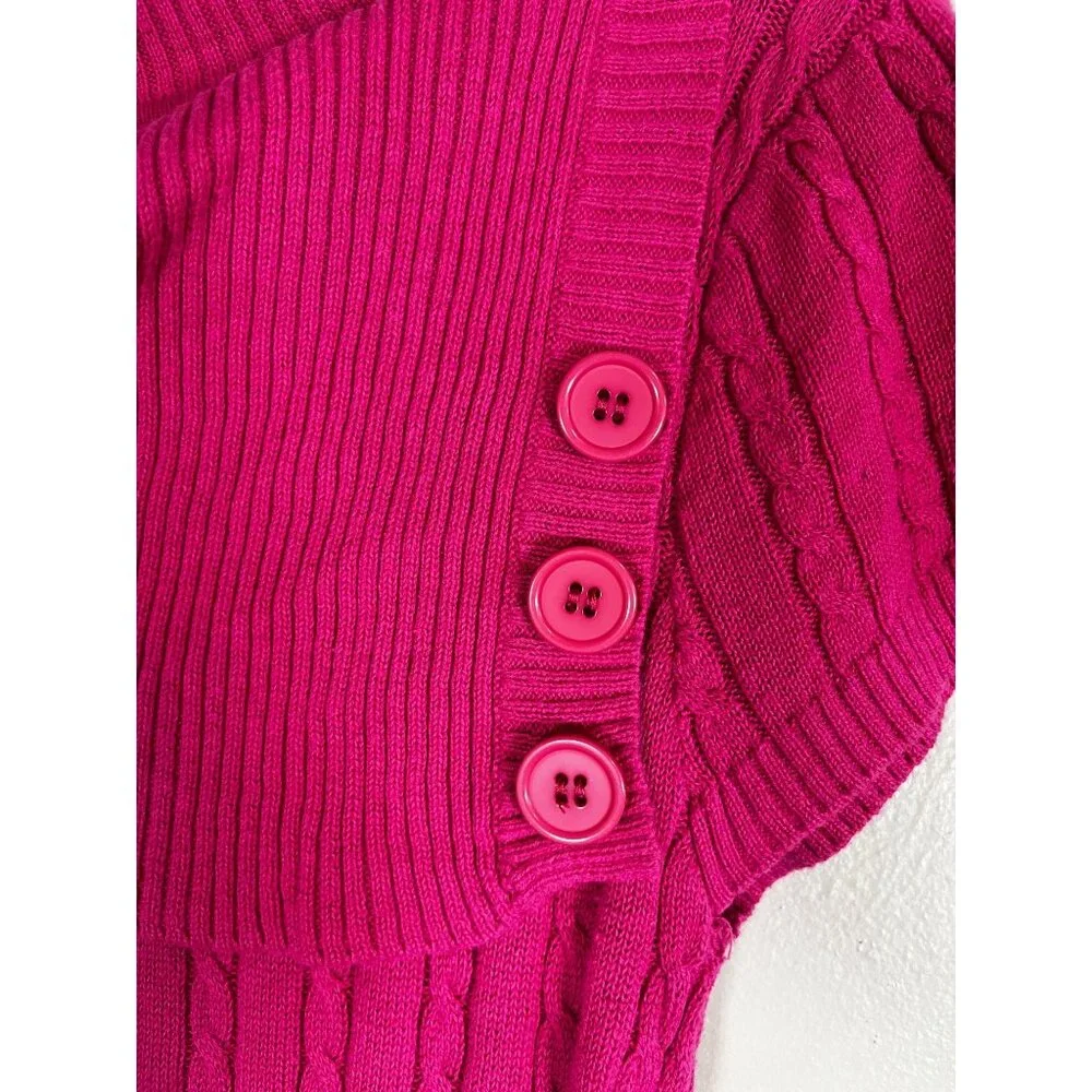 Colorful Knit‎ Sweater Mini Dress Pink S Y2K Bodycon Cottage Preppy Skater Artsy